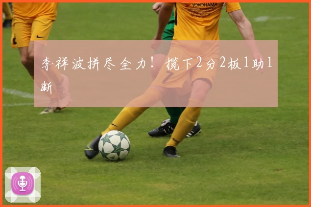 李祥波拼尽全力!揽下2分2板1助1断